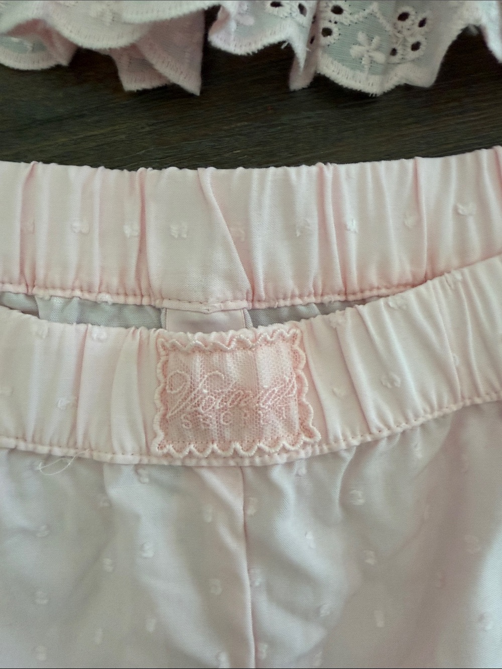 Victoria's Secret Light Pink Eyelet Cotton Sleep Set - Short Sleeve Top & Shorts - Picture 4 of 6